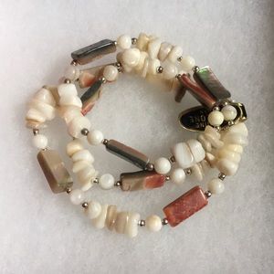 Vintage Japan Genuine Abalone Shell Bead Necklace